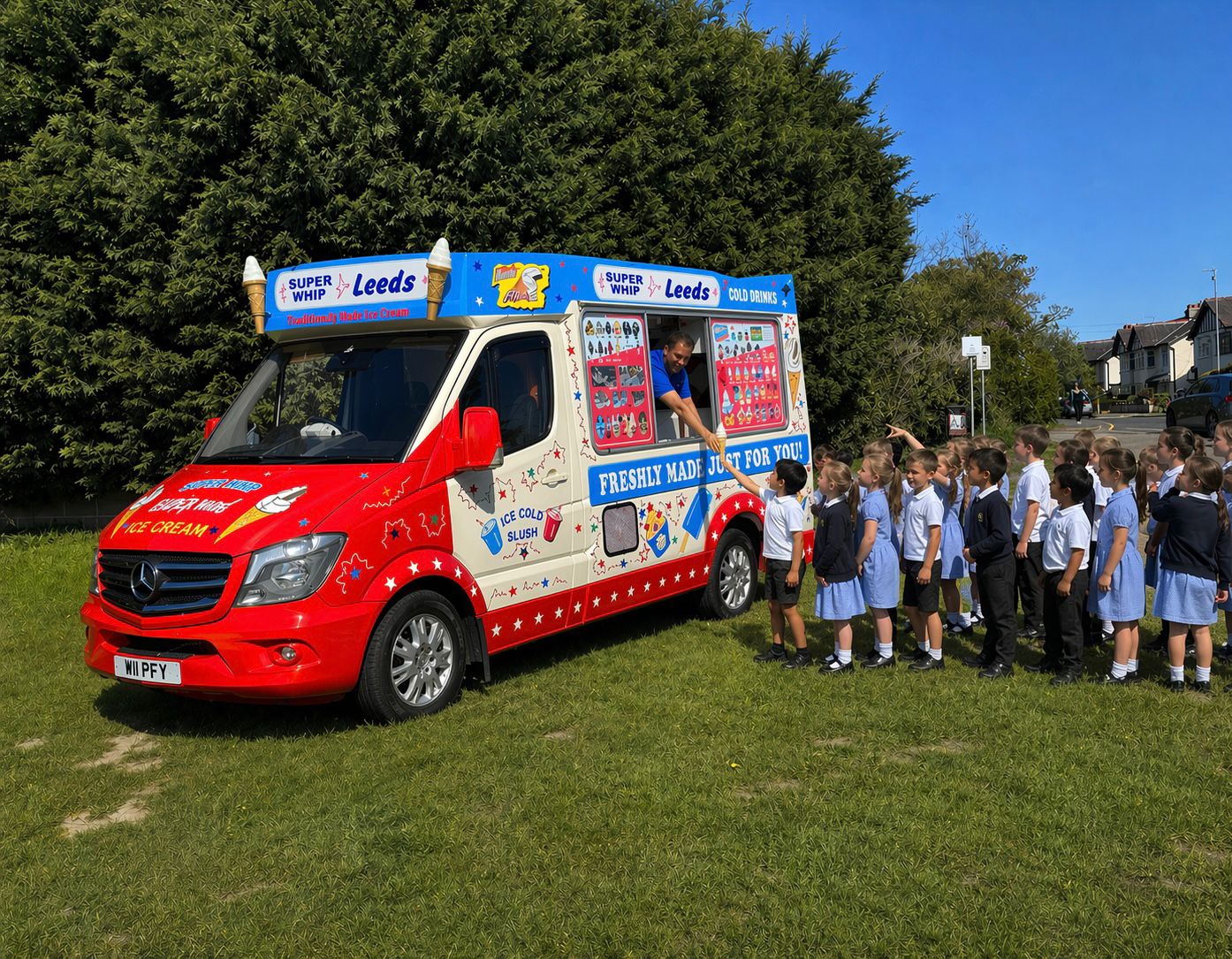 School ice cream van hire Leeds